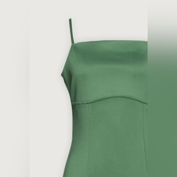 OAK + FORT | SQUARE NECKLINE MIDI DRESS GREEN M - Picture 7 of 7